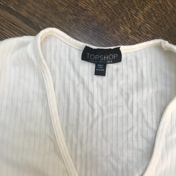 2/$20 Topshop White Wrap Top - Picture 2 of 5